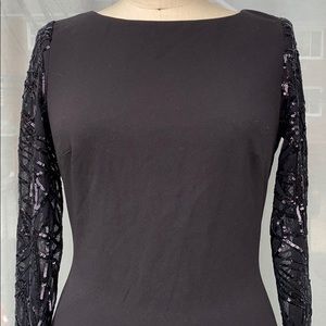 Cabin Klein Glitter Sleeve Formal Dress